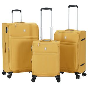 Lot de 3 valises souples 2105 Extensible 55, 66 et 77 cm Moutarde