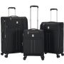 Lot de 3 valises souples 2105 Extensible 55, 66 et 77 cm Noir