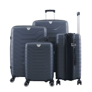 Lot de 4 valises rigides 2435 Extensible 55, 66, 76 et 87 cm Gris Foncé