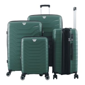 Lot de 4 valises rigides 2435 Extensible 55, 66, 76 et 87 cm Vert