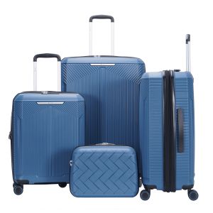 Lot de 3 valises rigides extensibles + vanity 2133 55, 66 et 77 cm Bleu
