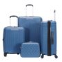 Lot de 3 valises rigides extensibles + vanity 2133 55, 66 et 77 cm Bleu