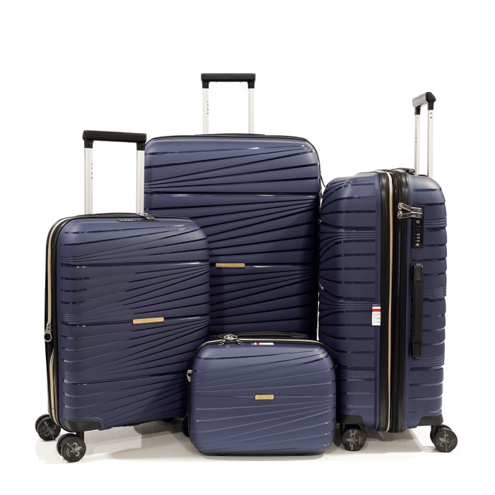 Lot de 3 valises rigides extensibles + vanity PP335 55, 67 et 75 cm Marine