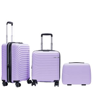 Lot de 2 valises cabines rigides extensibles + vanity 326 45 et 55 cm Lavande