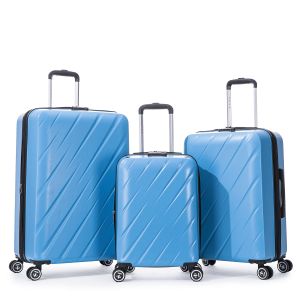 Lot de 3 valises rigides 350 Extensible 55, 66 et 76 cm Bleu