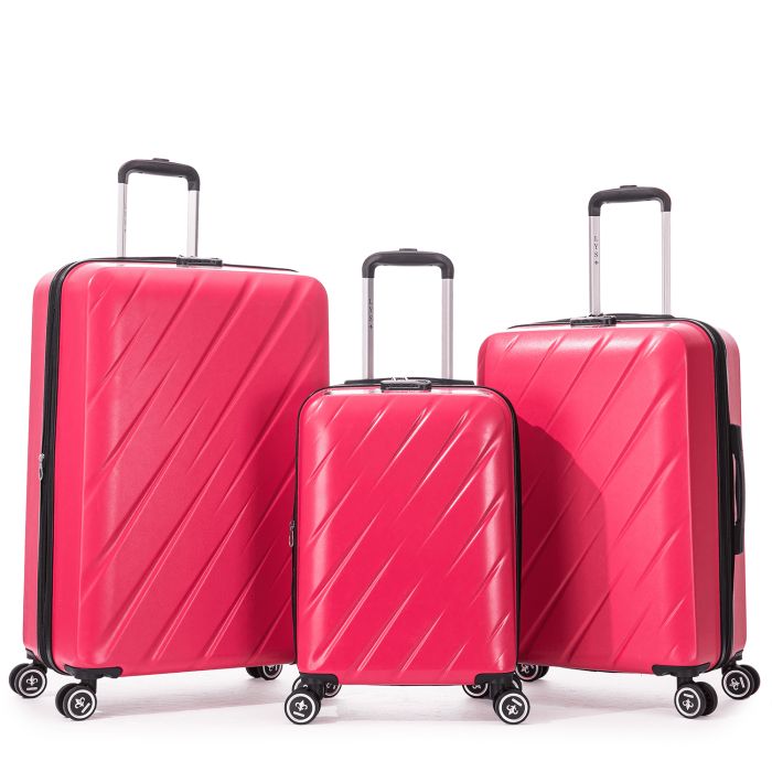 Lot de 3 valises rigides 350 Extensible 55, 66 et 76 cm Fuchsia