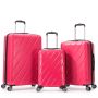 Lot de 3 valises rigides 350 Extensible 55, 66 et 76 cm Fuchsia