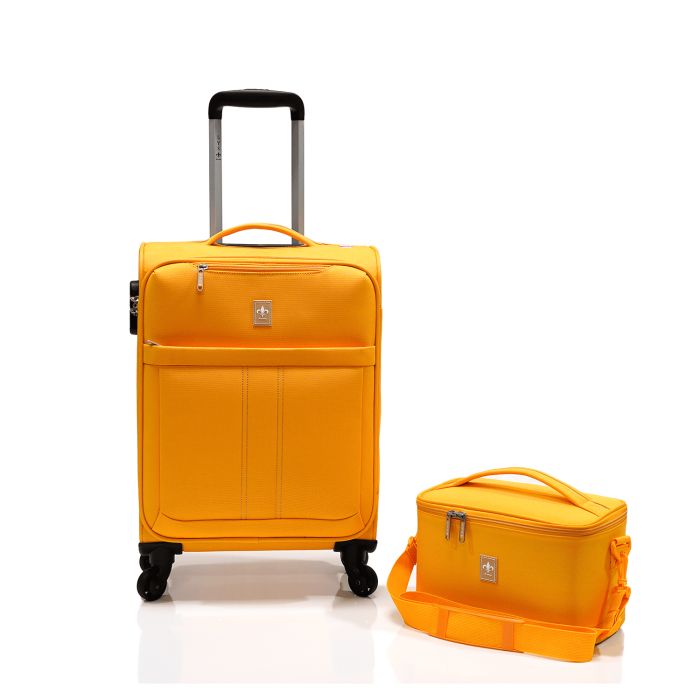 Lot valise cabine + vanity souple 2102 Mangue
