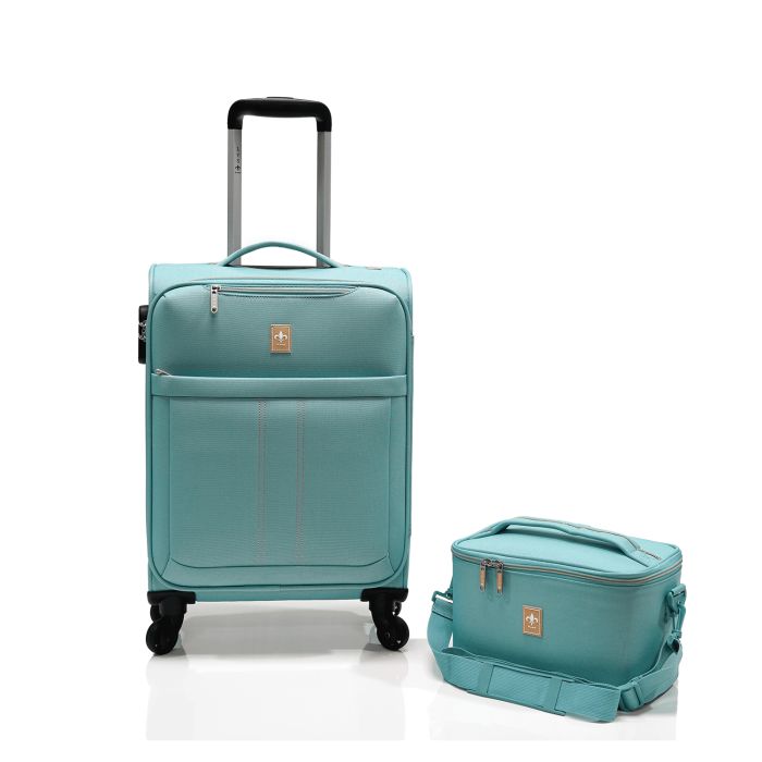 Lot valise cabine + vanity souple 2102 Menthe
