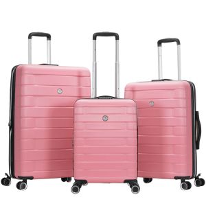 Lot de 3 valises rigides 367 Extensible 55, 66 et 77 cm Fuchsia/Taupe
