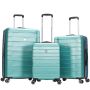 Lot de 3 valises rigides 367 Extensible 55, 66 et 77 cm Menthe/Bleu