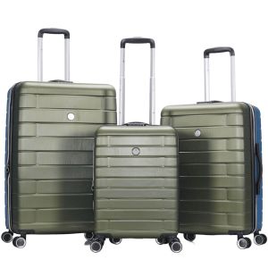 Lot de 3 valises rigides 367 Extensible 55, 66 et 77 cm Vert/Bleu