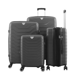 Lot de 4 valises rigides 2435 Extensible 55, 66, 76 et 87 cm Noir