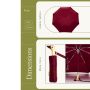 Parapluie pliant poignée tête de canard 113 cm de diamètre Cerise
