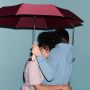 Parapluie pliant poignée tête de canard 113 cm de diamètre Cerise