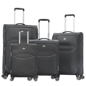 Lot de 4 valises souples 1737 Extensible 55, 67, 78 et 87 cm Gris
