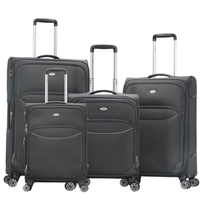 Lot de 4 valises souples 1737 Extensible 55, 67, 78 et 87 cm Gris
