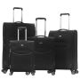 Lot de 4 valises souples 1737 Extensible 55, 67, 78 et 87 cm Noir