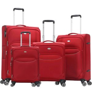 Lot de 4 valises souples 1737 Extensible 55, 67, 78 et 87 cm Rouge