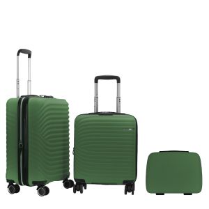 Lot de 2 valises cabines rigides extensibles + vanity 326 45 et 55 cm Vert