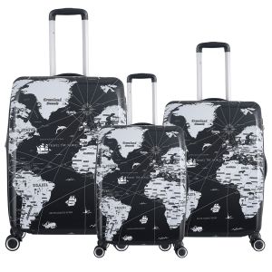 Lot de 3 valises rigides 380 Extensible 55, 66 et 76 cm Map Noir/Blanc