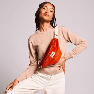 Sac banane Olivia 32 cm Velours Brique