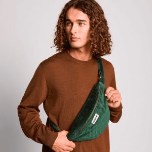 Sac banane Sasha 37 cm Velours Sapin