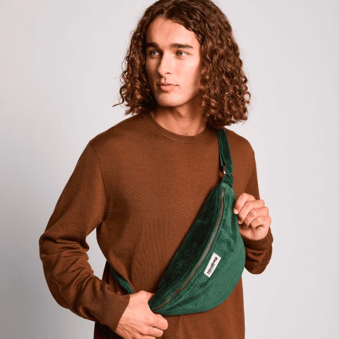 Sac banane Sasha 37 cm Velours Sapin
