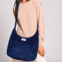 Sac bandoulière Claire 36 cm Velours Marine