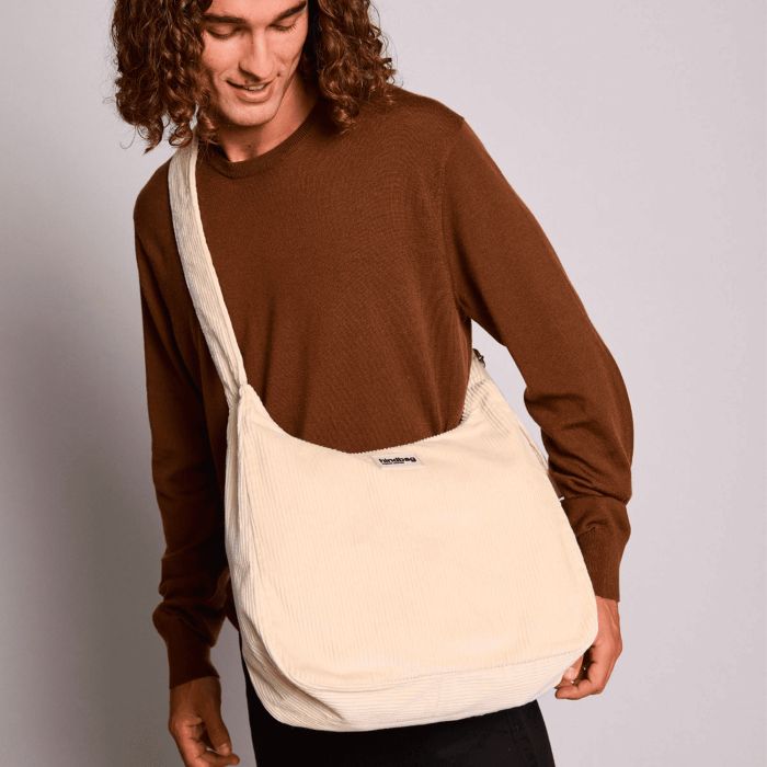 Sac bandoulière Claire 36 cm Velours Beige