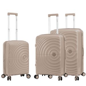 Lot de 3 valises rigides 42203 Extensible 55, 67 et 77 cm Champagne