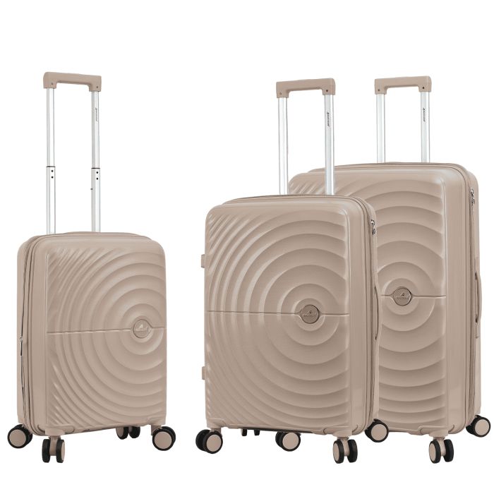 Lot de 3 valises rigides 42203 Extensible 55, 67 et 77 cm Champagne