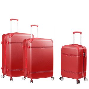Lot de 3 valises rigides 52303 Extensibles 55, 65 et 75 cm Rouge