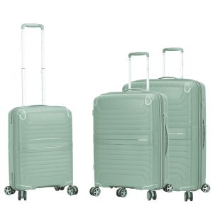 Lot de 3 valises rigides 59103 Extensibles 55, 66 et 76 cm Silver green