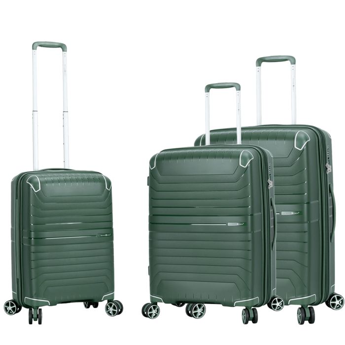 Lot de 3 valises rigides 59103 Extensibles 55, 66 et 76 cm Dark green