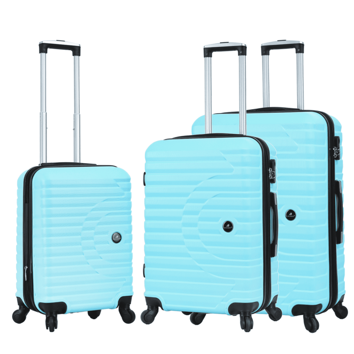 Lot de 3 valises rigides 43303 Extensibles 55, 66 et 76 cm Aqua green