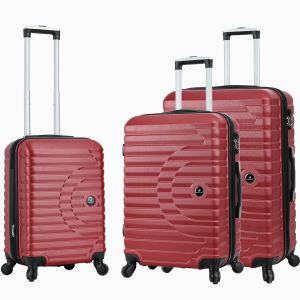 Lot de 3 valises rigides 43303 Extensibles 55, 66 et 76 cm Wine Red
