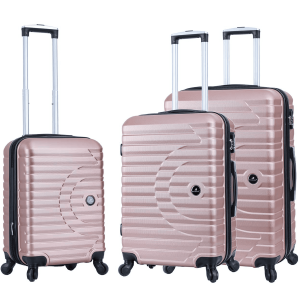 Lot de 3 valises rigides 43303 Extensibles 55, 66 et 76 cm Rose Gold