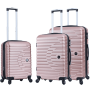 Lot de 3 valises rigides 43303 Extensibles 55, 66 et 76 cm Rose Gold