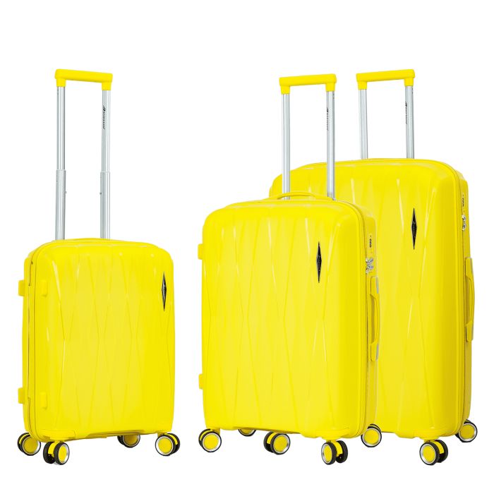 Lot de 3 valises rigides 51103 55, 67 et 77 cm Yellow