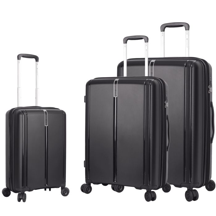 Lot de 3 valises rigides 32103 Extensibles 54, 64 et 74 cm Black