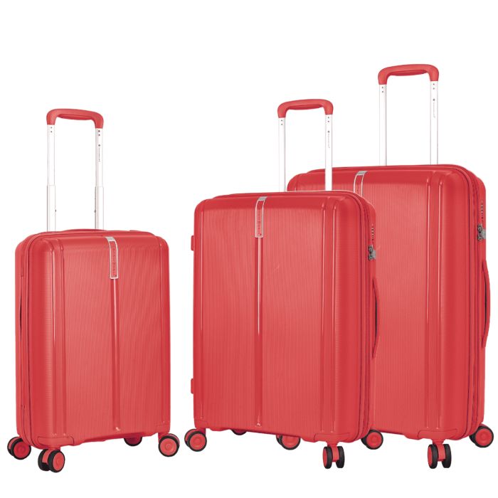 Lot de 3 valises rigides 32103 Extensibles 54, 64 et 74 cm Red