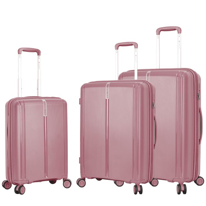 Lot de 3 valises rigides 32103 Extensibles 54, 64 et 74 cm Rose Gold