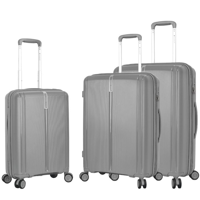 Lot de 3 valises rigides 32103 Extensibles 54, 64 et 74 cm Silver