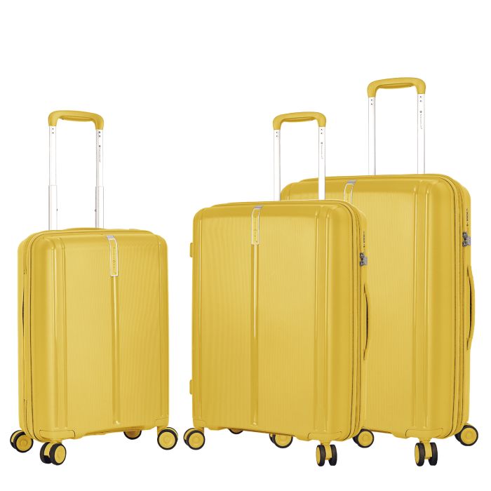 Lot de 3 valises rigides 32103 Extensibles 54, 64 et 74 cm Yellow