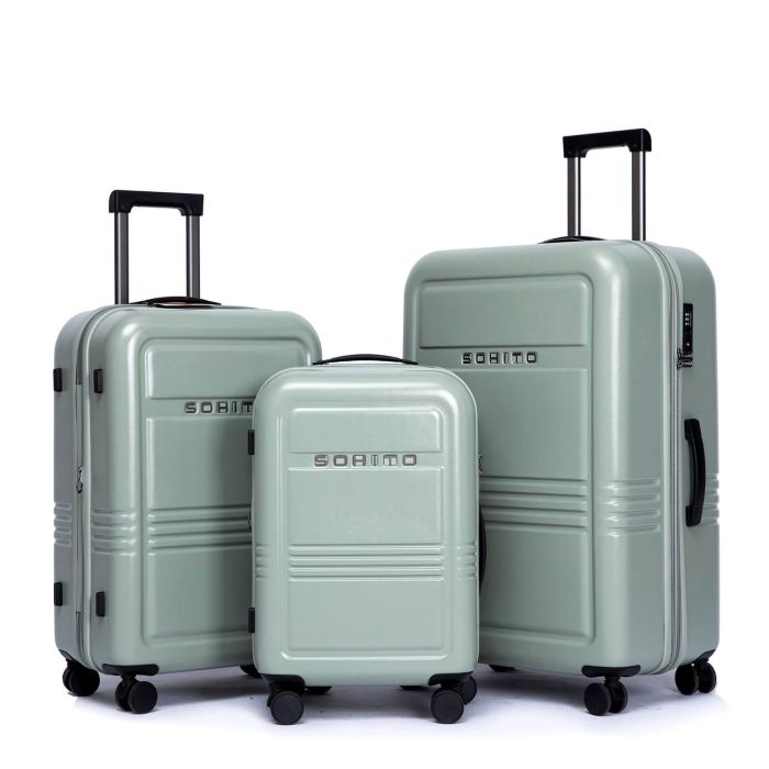 Lot de 3 valises Reito Extensibles 55, 64.8 et 74.5 cm Almond