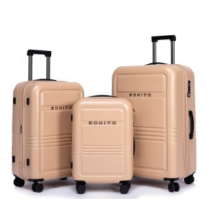 Lot de 3 valises Reito Extensibles 55, 64.8 et 74.5 cm Beige