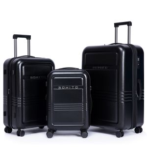 Lot de 3 valises Reito Extensibles 55, 64.8 et 74.5 cm Black