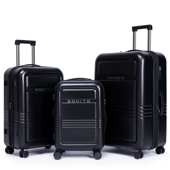 Lot de 3 valises Reito Extensibles 55, 64.8 et 74.5 cm Black