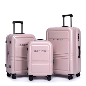 Lot de 3 valises Reito Extensibles 55, 64.8 et 74.5 cm Lilas